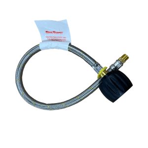 51-LCCFP14I600F Type F LCC27 x 1/4" Inv. Flare Flexible Handwheel Pigtail (600mm) - Suits Twin Cylinders