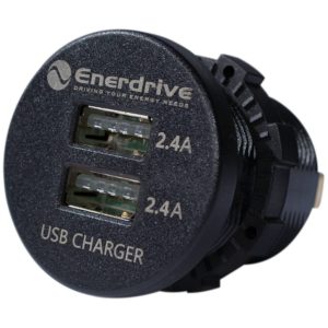 Enerdrive EA-USB-03 Round USB 4.8A Green LED - OLED Style 12/24V