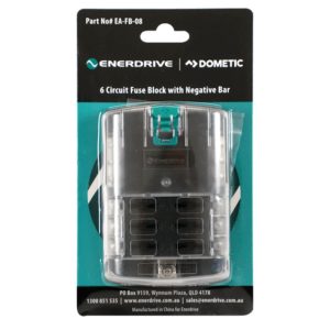 Enerdrive EA-FB-08 Fuse Block 6 Way with Negative Bar