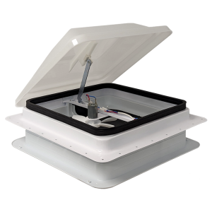 Coast RV 650-00474 14x14 White Wind-up Roof Vent With 12V Fan