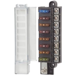 Enerdrive EA-FB-10 Fuse Block 8 Way Positive with Cover and Label Kit