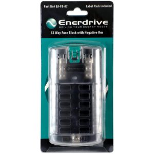 Enerdrive EA-FB-07 Fuse Block 12 Way with Negative Bar