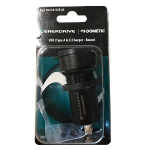 Enerdrive EA-USB-05 Round USB Type A QC3.0 36W and Type C PD - 100w 12/24V