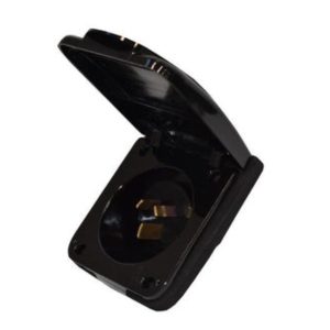 Transco 15A 240V Black Power Inlet Socket Old Style