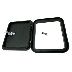 Coast Door 1 - Black 399 x 349 with Chrome Lock